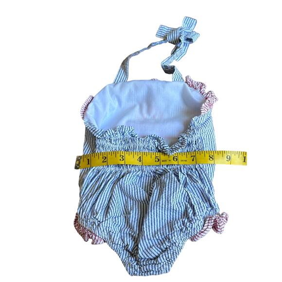 Southern Smocked Swimsuit & Patriotic Tutu 12-18M  Nautical Anchor 4th of July - Picture 10 of 16